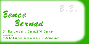 bence bernad business card